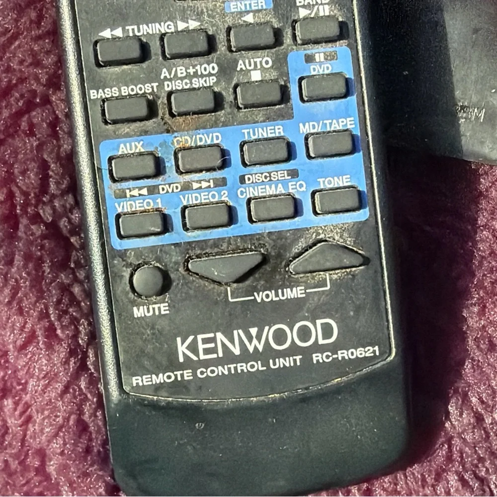 Kenwood Black Remote with Blue Accents